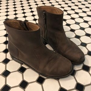 Leather rubber sole boots
